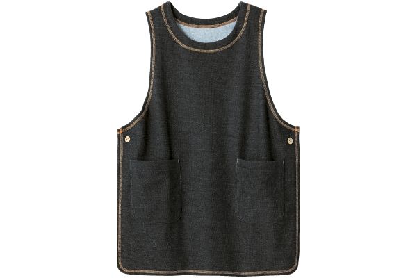 動きやすいベスト型エプロン Ｍ〜Ｌデニム調