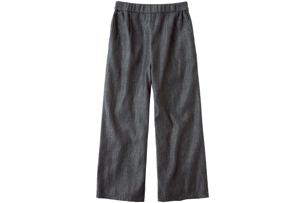 デイリーコットンハイウエストデニムワイドパンツ