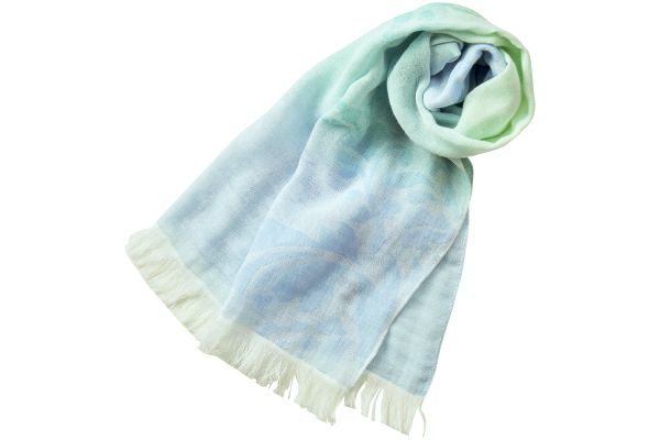 綿１００％やわらかガーゼストール ブルー系