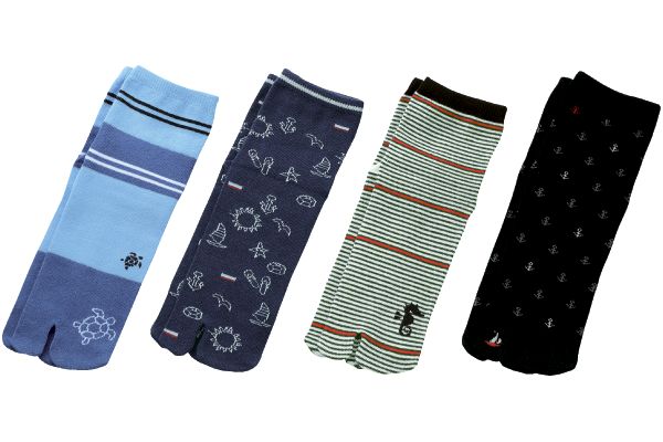 【ネット限定】マリン柄タビソックス　（４柄組　22〜25cm）