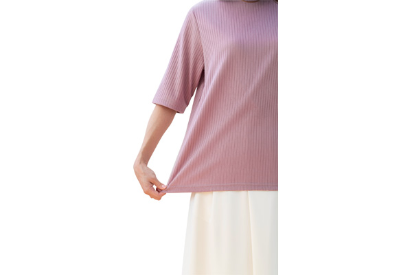 デイリーコットン伸びて楽らくリブメロウプルオーバー