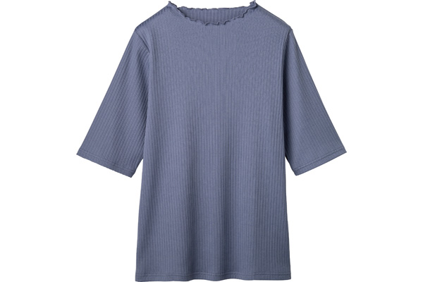 デイリーコットン伸びて楽らくリブメロウプルオーバー