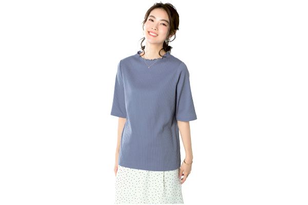 デイリーコットン伸びて楽らくリブメロウプルオーバー