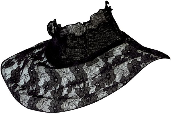衿もとシルクのレースネックカバー ブラック