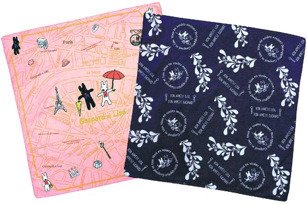 【ネット限定】リサとガスパール　大判ハンカチ　（２柄組）