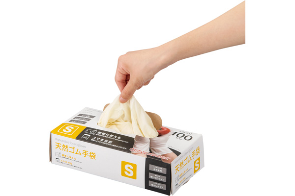 【ネット限定】天然ゴム手袋　　S　100枚入り