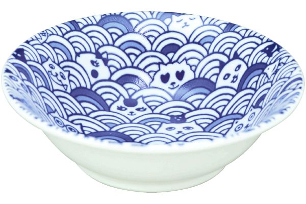 【ネット限定】猫だらけ　青海波フルーツボウル　（3枚組）