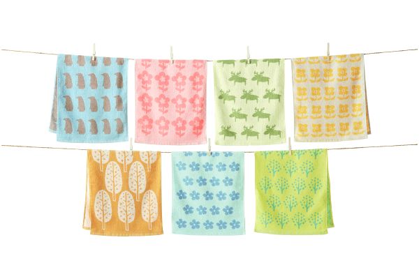 １週間のジャカードフェイスタオル北欧調