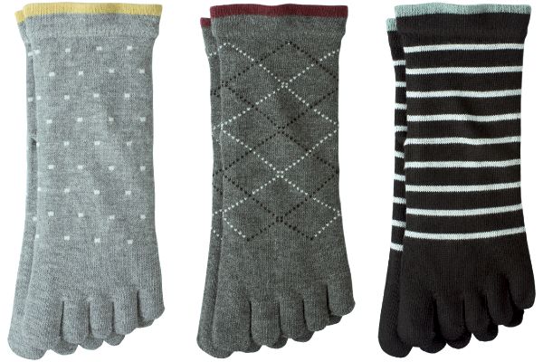 丈夫で長持ちカジュアル5本指ソックス