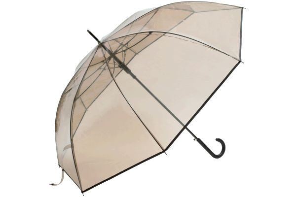 大きいクリアブラウンジャンプ傘　６５ｃｍ