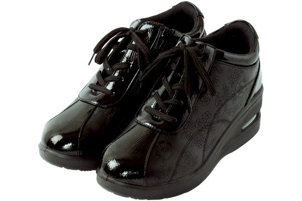 スラっと厚底花柄エアヒールスニーカー