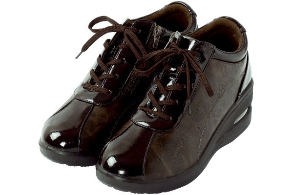 スラっと厚底花柄エアヒールスニーカー