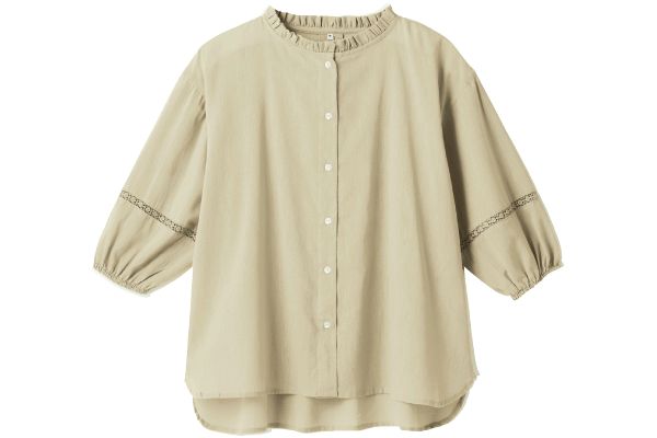 インド綿レース付きブラウス