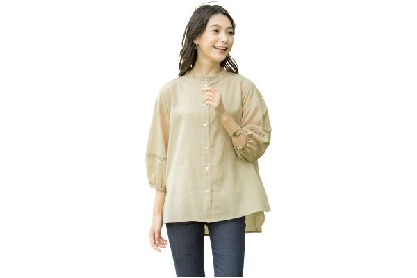 インド綿レース付きブラウス