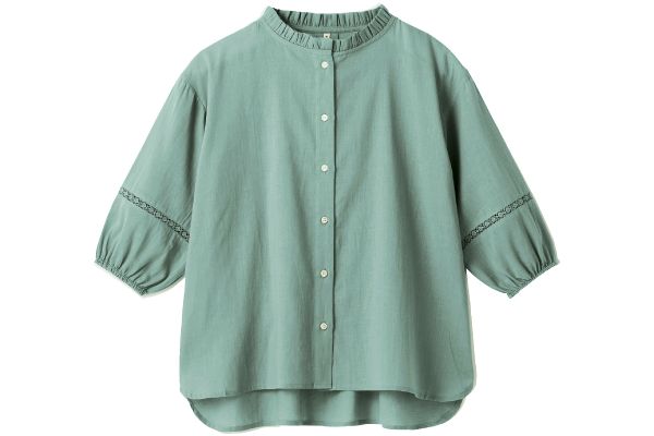 インド綿レース付きブラウス