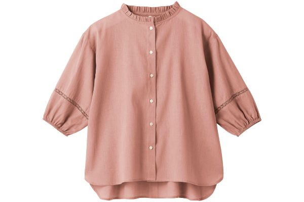 インド綿レース付きブラウス