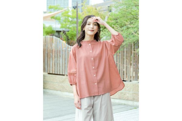 インド綿レース付きブラウス