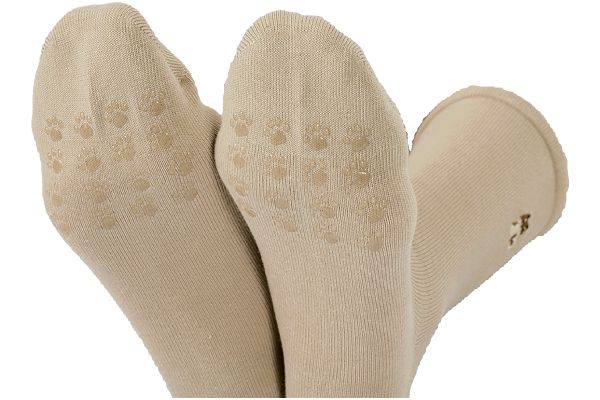 ゆったりワンちゃん刺繍ソックス（すべり止め付）