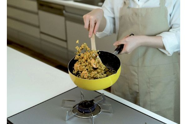 カナリヤマーブルフライパン深型