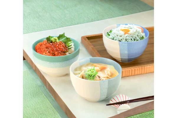 【ネット限定】［美濃焼］手塗り分けのっけ碗　（３柄組）