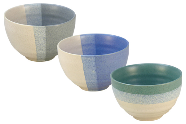 【ネット限定】［美濃焼］手塗り分けのっけ碗　（３柄組）