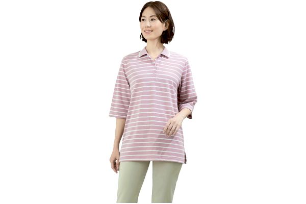 ＵＶカット鹿の子ボーダーポロ