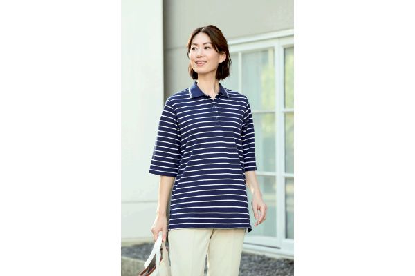 ＵＶカット鹿の子ボーダーポロ