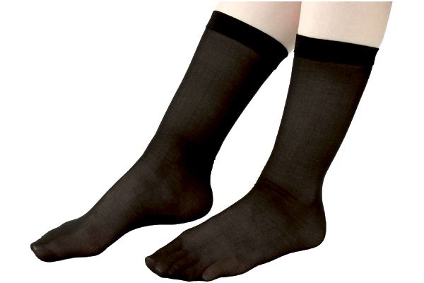 綿混で足裏さらりショートストッキング