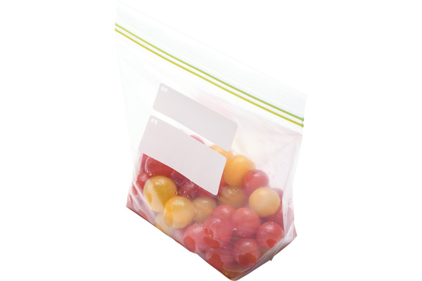 冷凍用マチ付きツインチャック袋（メモ欄付）