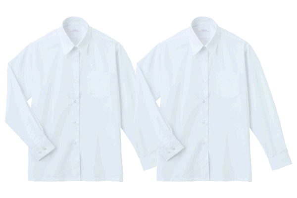 長袖スクールシャツ形態安定 （白　2枚組）160 女子