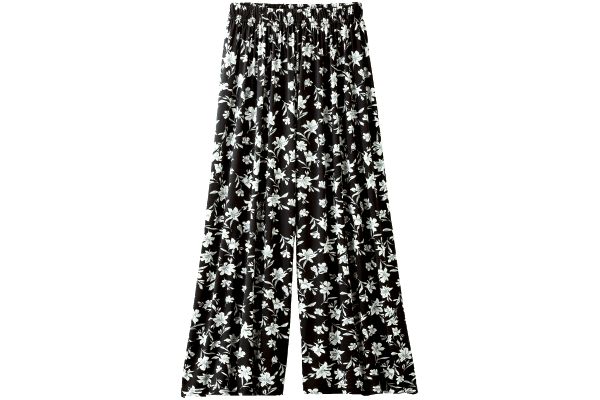さらさら美脚ワイドパンツ　 M花柄
