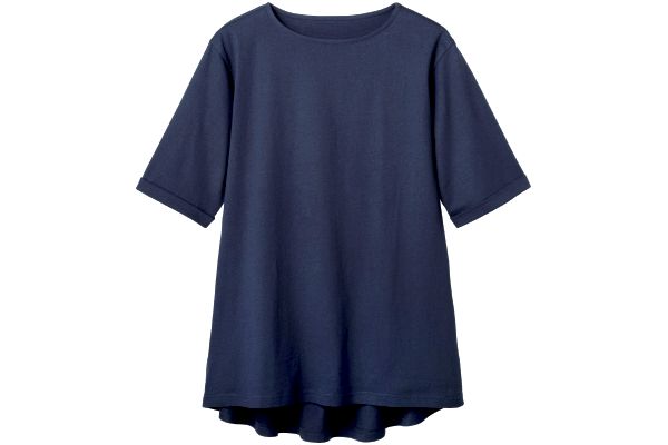 汗じみが目立ちにくいさらさらＴシャツ Ｍネイビー