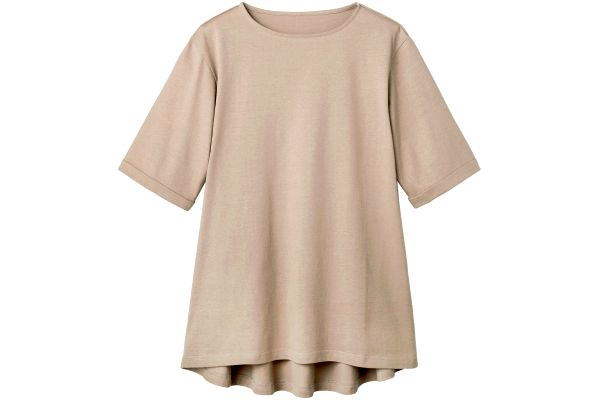 汗じみが目立ちにくいさらさらＴシャツ Ｍライトモカ