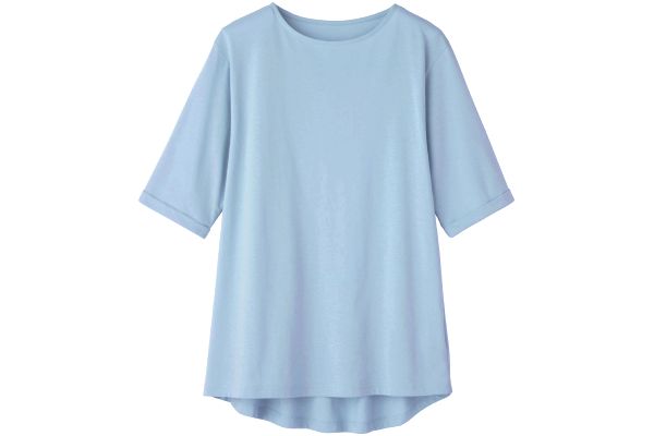 汗じみが目立ちにくいさらさらＴシャツ Ｍペールブルー