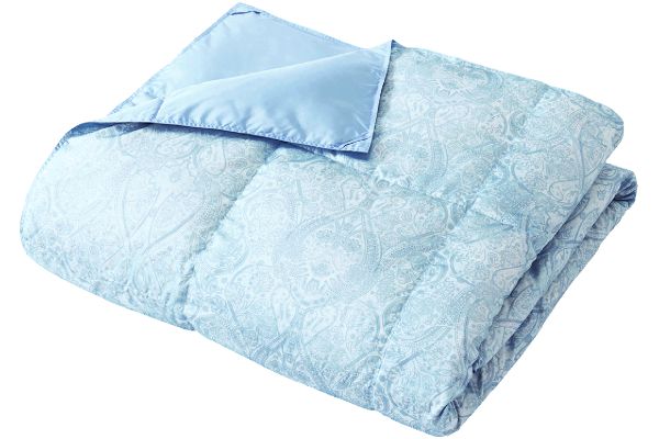 洗えるダウンケット（シングル 140×190ｃｍ） ペイズリー　ブルー