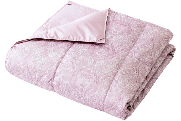 洗えるダウンケット（シングル 140×190ｃｍ） ペイズリー　ピンク