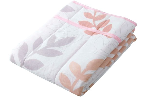 さらさらガーゼケット シングルリーフ柄　ピンク