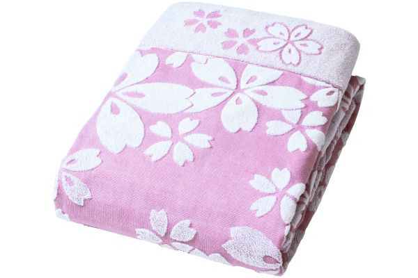 [今治産]タオルケット　桜柄 ピンク