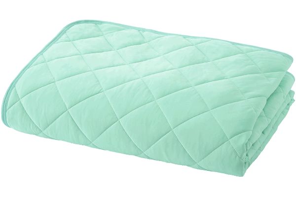 ３シーズン使えるやわらかパイルひんやり冷感敷きパッド200× 200ｃｍ　ミントグリーン