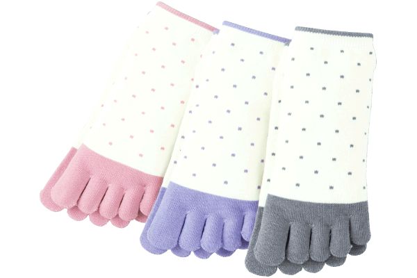 涼綿クール　5本指スニーカーソックス（3色組）