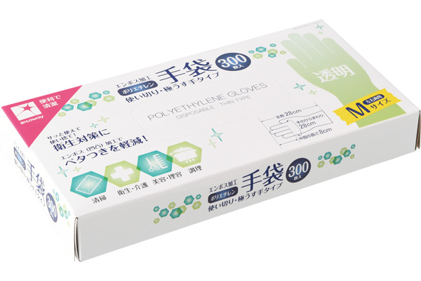 【ネット限定】ポリエチレン手袋　（Ｍ　300枚入）　　