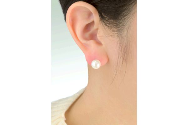 国産貝パール大粒　ピアス
