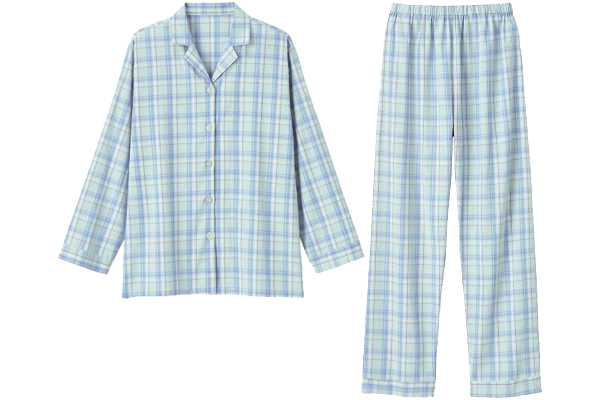 綿１００％先染めパジャマ　女性用 Ｍミント