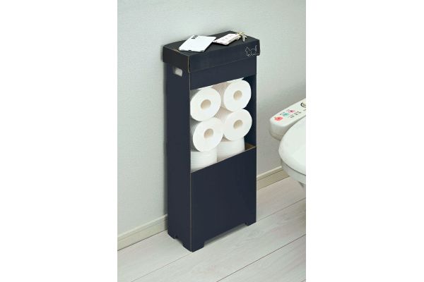 物が置けるトイレットロール箱　クロネコ