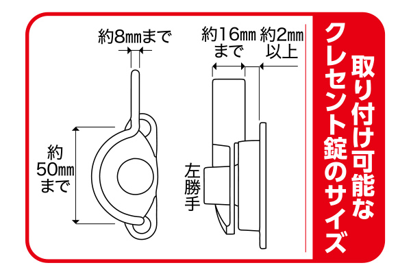 クレセント錠回転ストッパー