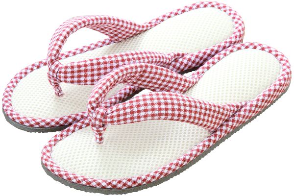 洗えるドライメッシュはなおスリッパ レッド　M