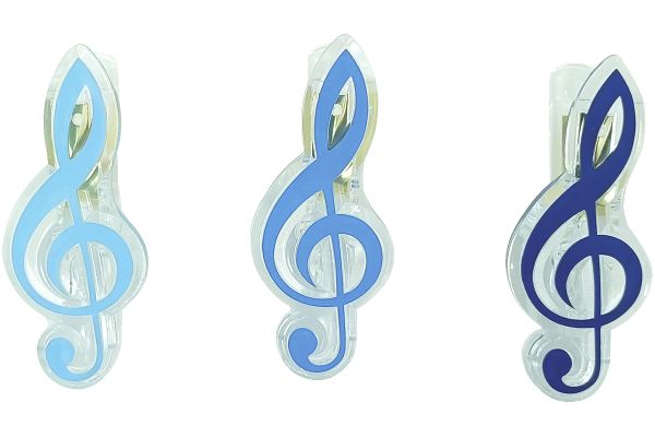 ト音記号クリップ （3個組）ブルーブレンド