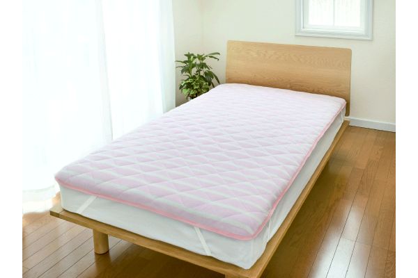 【ネット限定】さらっとタオル地敷パッド　　シングル　100×200cm　ピンク