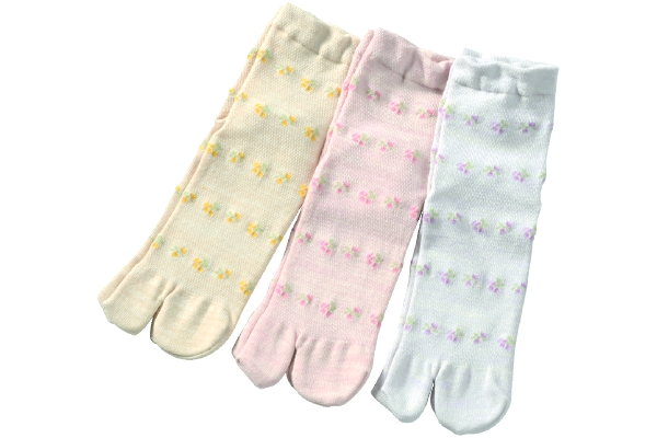 【ネット限定】［口ゴムゆったり］メッシュタビソックス　（3色組　22〜25cm）　　