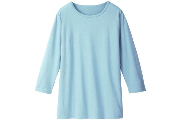 ベーシックな7分袖ＴシャツＮ Ｍパウダーブルー